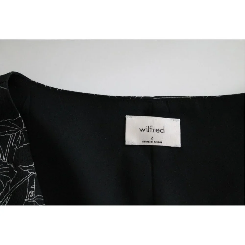 Wilfred Nazaire Fit and Flare Mini Dress Size 2 Black White Aritzia - Picture 5 of 7